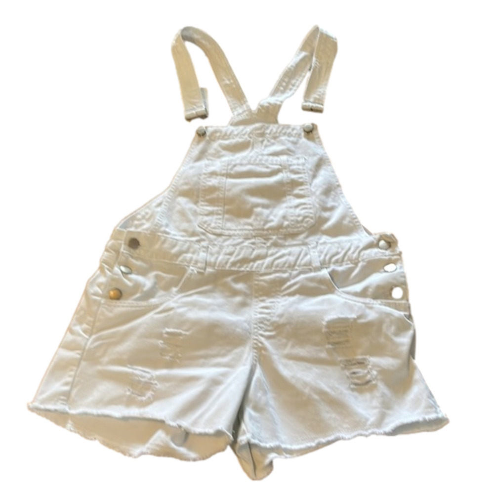 𝅺true Love white jean cutoff overalls, size XL